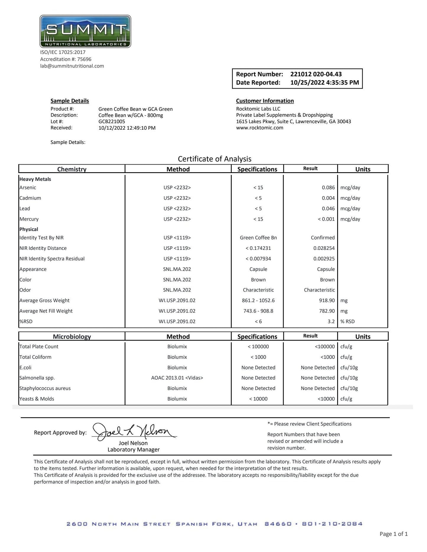 Green Coffee Bean w/GCA -800mg (BEAN BAD ROUND)