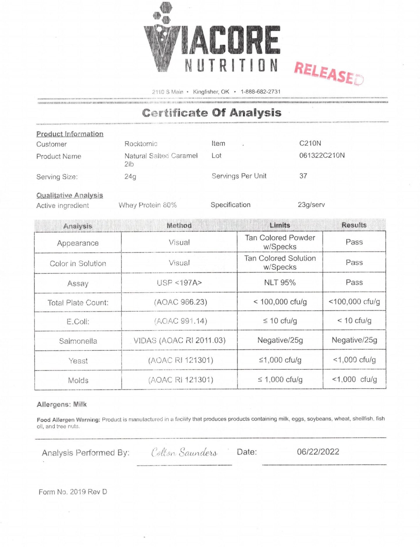 2lb ENERGIZE PREMIUM NATURAL PROTEIN (Salted Caramel)