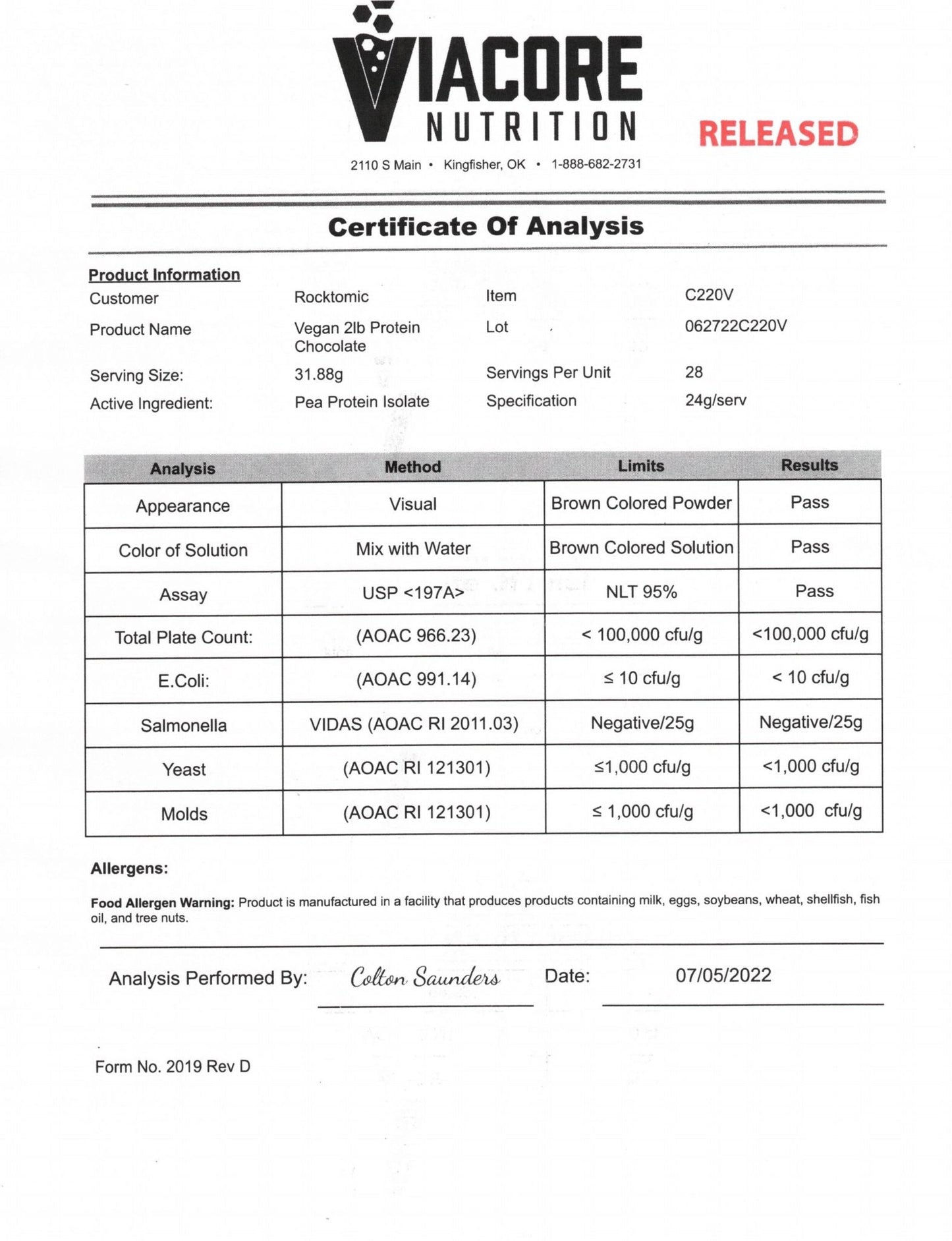 2lb ENERGIZE PREMIUM VEGAN PROTEIN (Chocolate)