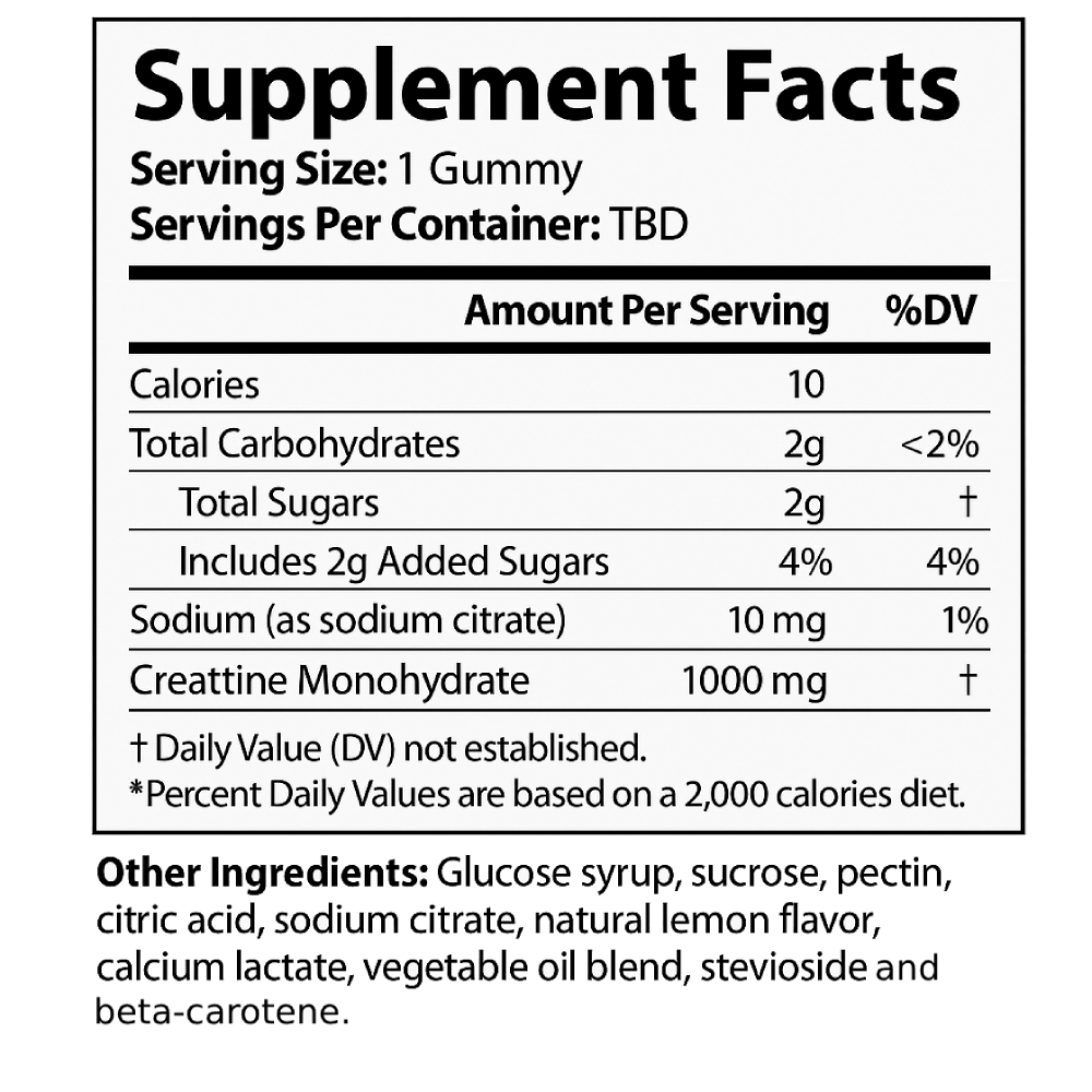Super Creatine Gummies 1000mg (UNIT 2)