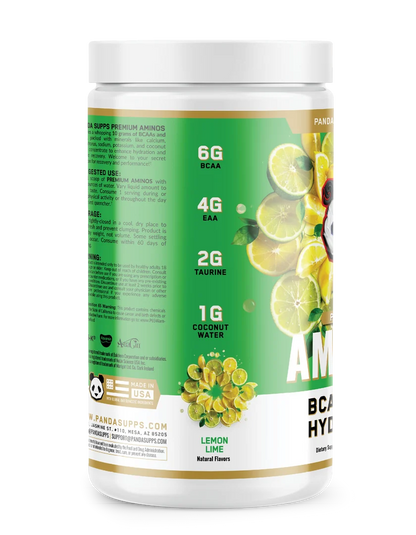 AMINOS | BCAA + EAA + HYDRATION + ELECTROLYTES ( Lemon Lime Crusher)