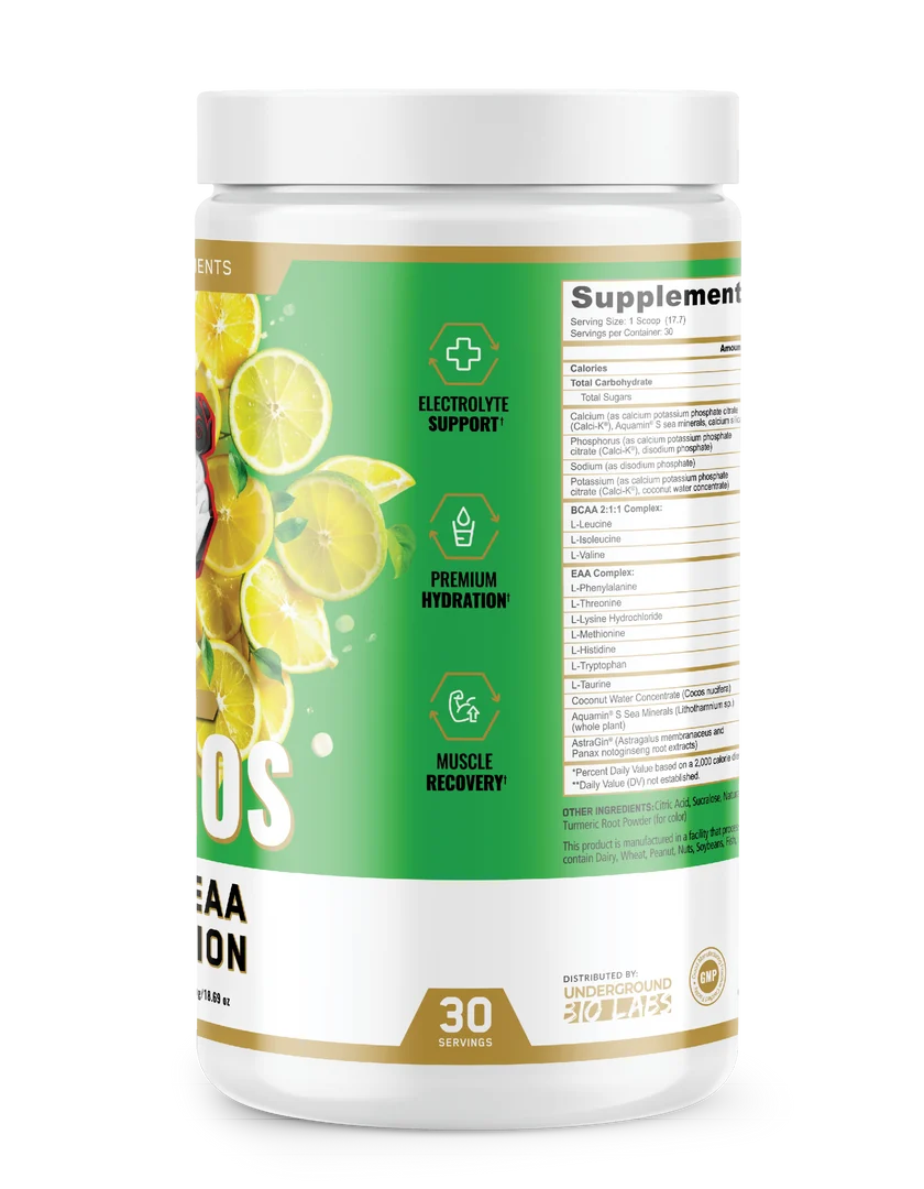 AMINOS | BCAA + EAA + HYDRATION + ELECTROLYTES ( Lemon Lime Crusher)