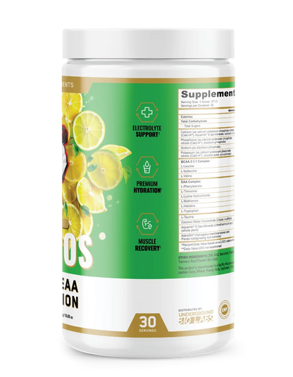 AMINOS | BCAA + EAA + HYDRATION + ELECTROLYTES ( Lemon Lime Crusher)