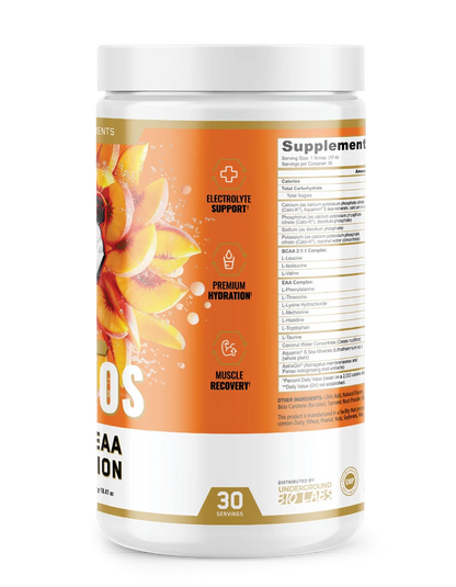 AMINOS | BCAA + EAA + HYDRATION + ELECTROLYTES (Peach Mango)