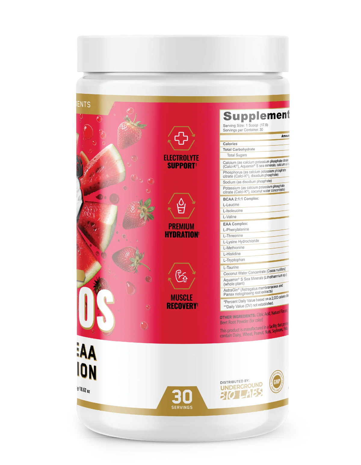 AMINOS | BCAA + EAA + HYDRATION + ELECTROLYTES (Strawberry Watermelon)