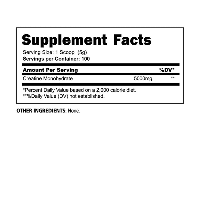 Creatine Monohydrate (500 G) 100 Serving