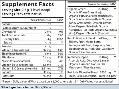 CODE 7 All - In/One Greens & Red SuperFood + Immune 270g Mixed Berry w/Natural Flavor