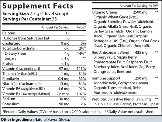 CODE 7 All - In/One Greens & Red SuperFood + Immune 270g Mixed Berry w/Natural Flavor