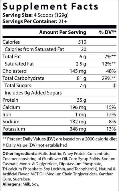 6lb ENERGIZE BULK UP MASS GAINER (Vanilla Milkshake) w/Low Sugar
